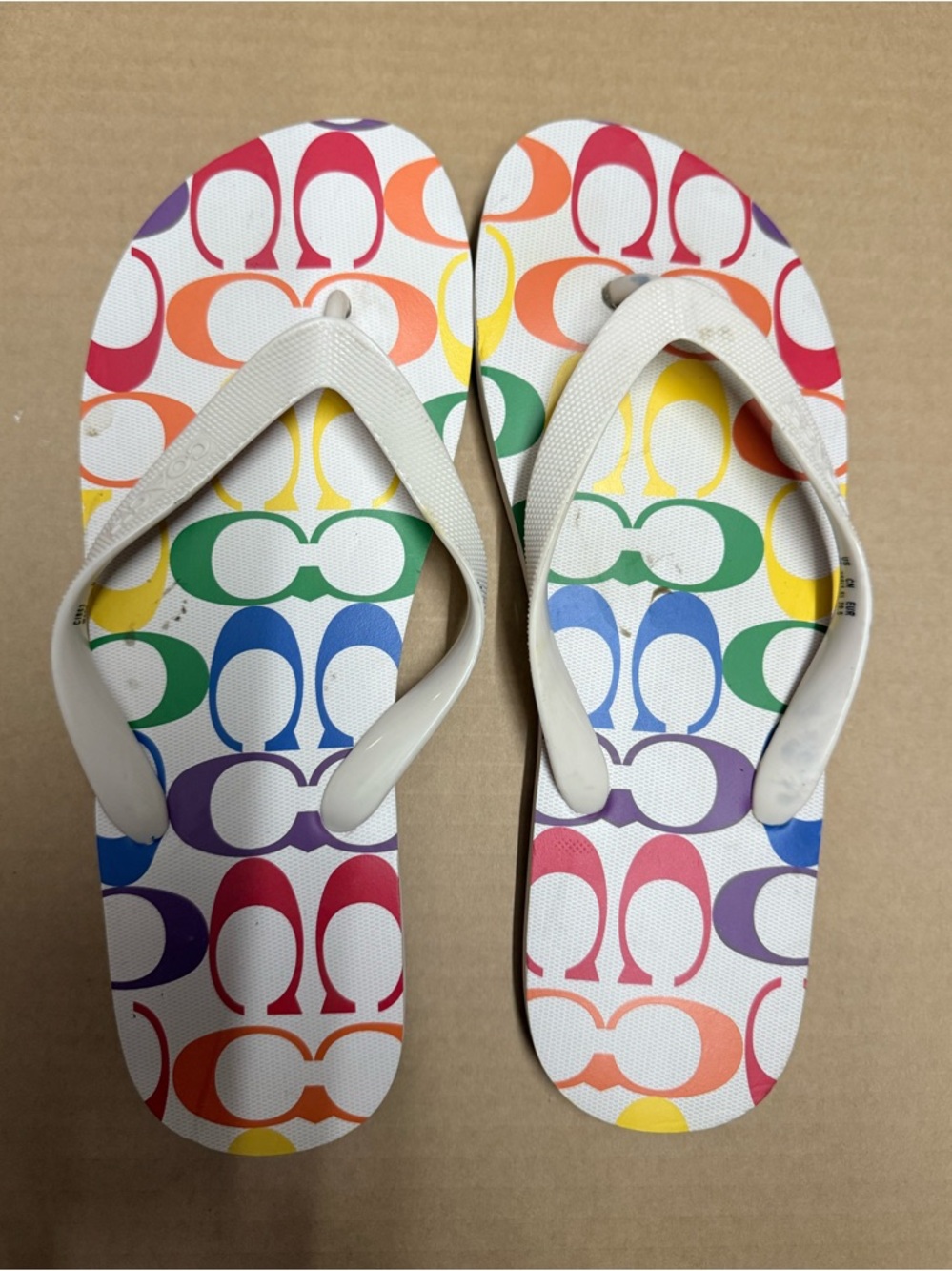 Coach Rainbow Flip Flops